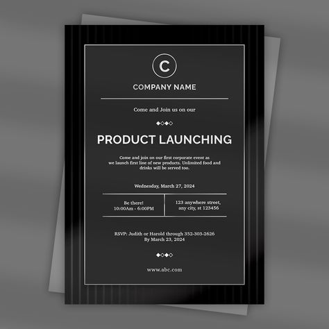 Announce your product launch event in grandeur with our custom Invitation Card designs. Tailored to captivate and create anticipation. Let's make your launch an unforgettable experience.
.
FREE CUSTOMIZATION AVAILABLE 🙌🏻
.
➡️ Skype: tech.spectrum
.
#productlaunch #productlaunching #productlaunchevent #productlaunches #productlaunchingevent #productlaunchinvite #productlaunchinvitation #invitation #invitationcards #invitations #invitationdesign #invitationcarddesign #swayam #swayaminfotech Launch Event Invitation, Event Invitation Card, Product Launch Event, Invitation Card Design, Launch Event, Event Invitation, Card Designs, Custom Invitations, Invitation Card