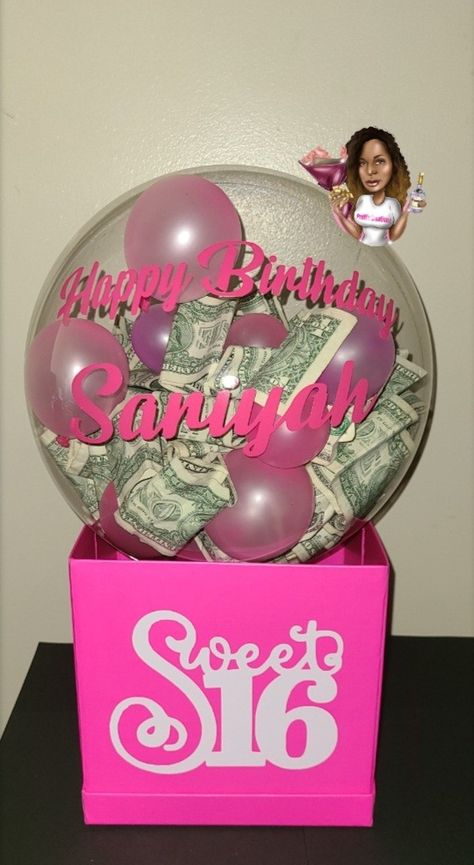 Graduation Balloon Bouquet Ideas, Ballon Stuffing Ideas, Stuffed Balloon Ideas Gifts Diy, Sweet 16 Balloon Bouquet, Money Balloon Surprise, Money In Balloon Gift Ideas, Ballon Money Gift Ideas, Bobo Balloon Ideas Birthday, Balloon Money Gift Ideas