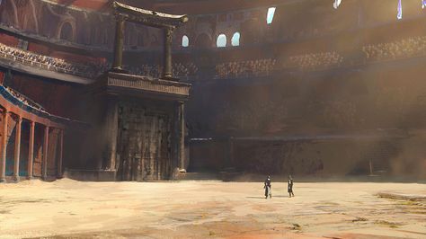 ArtStation - Gladiator Arena, Ivan Vujovic Fantasy Arena, Gladiator Arena, Battle Arena, Fantasy Setting, Fantasy Places, High Fantasy, Fantasy Inspiration, Story Inspiration, Ancient Rome