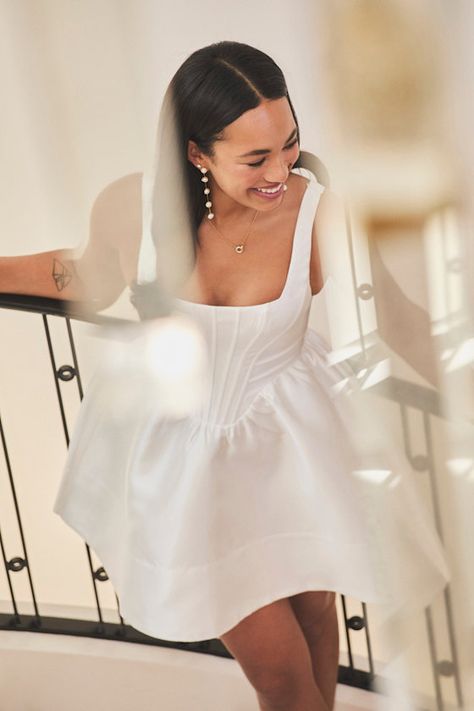 Bubbly Love White Taffeta Corset Mini Dress Chic Short White Dress, Corset Mini Dress White, Short Vegas Elopement Dress, Beach Elopement Dress Short, Alternative Elopement Dress, Short Satin White Dress, Corset Short Wedding Dress, Reception Dress Bride Short, Short Beaded Wedding Dress