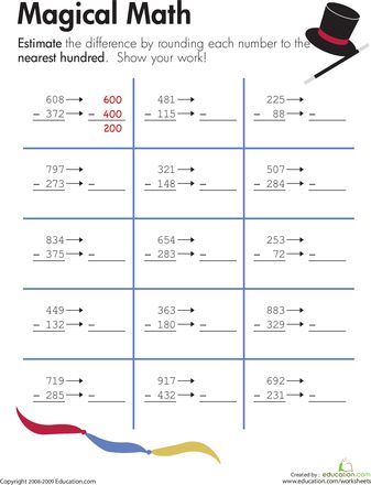 Worksheets: Rounding: Magical Math! Rounding Worksheets, Math Folders, Third Grade Math Worksheets, Maths Worksheet, Rounding Numbers, Math Homework Help, Math Number Sense, Printable Math Worksheets, Math Work