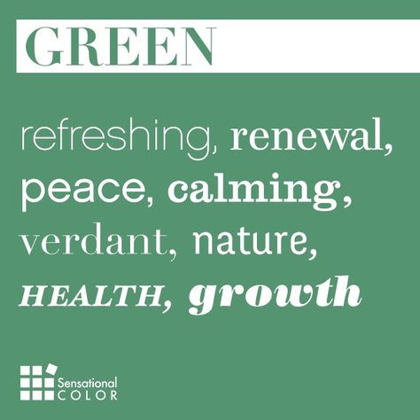 Meaning of the color #green: refreshing, renewal, peace, calming, verdant, nature, health, growth. Green Color Meaning, Colour Psychology, Color Symbolism, Colors And Emotions, Color Meanings, Simple Green, Color Psychology, Colorful Candles, Green Item