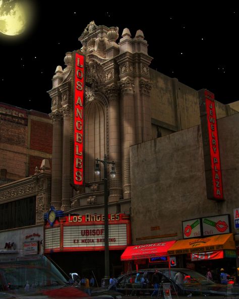 Los Angeles Theater Los Angeles Theater, Theatre Architecture, Los Angeles Architecture, 1980s Movies, Theater Architecture, Movie Theaters, Hollywood Movie, Los Angeles Area, Baja California