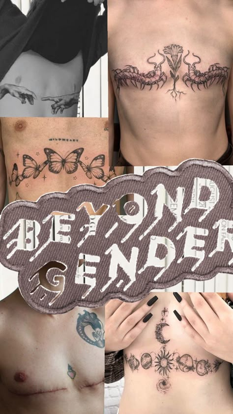 #gender #topsurgery #tattoo #genderqueer Post-Top-Surgery Tattoo-Inspo Chest Surgery Tattoo, Top Surgery Inspiration, Ftm Top Surgery Scar Tattoo, Tattoos To Cover Top Surgery Scars, Tattoo Ideas Trans, Top Surgery Tattoo Cover Up Ftm Chest, Top Surgery Nonbinary, Top Surgery Aesthetic, Trans Top Surgery Tattoos