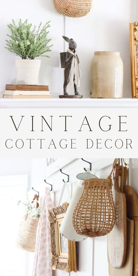 Join me on a tour of our modern day cottage at Summerhill where we will talk about vintage cottage decor. Step into a world where nostalgia meets chic! Freshen up your space with our authentic vintage cottage decor ideas. Let's fold time back and add some old world charm to every nook and corner. Tap into the subtle sophistication of the bygone era and celebrate uniqueness, comfort, and style. Your quaint haven awaits! Vintage Modern Cottage, Cottage Ideas Interior, Summer Cottage Decor, Cottage Decorating Ideas, Cottage Entryway, Modern Cottage Homes, Vintage Cottage Decor, Cottage House Interior, Kitchen Sitting Room