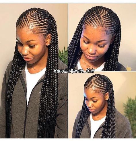 Cornrows With Box Braids, Latest Hair Braids, Cornrows Natural Hair, Cornrows Braids For Black Women, Short Box Braids Hairstyles, Braided Hairstyles For Black Women Cornrows, Big Box Braids Hairstyles, Feed In Braids Hairstyles, African Hair Braiding Styles