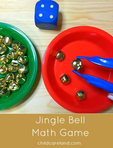 Jingle bell math game.  Easy to set up and can be done as either a group game or individual play.  Also great for fine motor skills development. Preschool Music Theme, Christmas Math Games, Music Math, Christmas Preschool, Music Study, Preschool Music, Christmas Kindergarten, Fine Motor Skills Development, Creative Curriculum