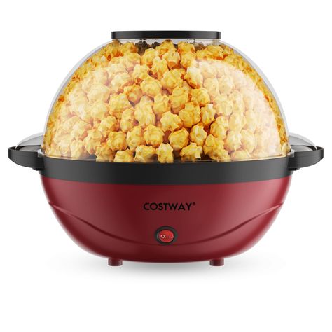 PRICES MAY VARY. 🍿【Electric Stirring Popcorn Maker】The stainless steel rod can stir automatically to let the popcorn and oils evenly distributed for 24 cups of good-tasting snacks. Those fresh-made popcorns have more fully-popped kernels and the whole process is faster than traditional popcorn machines. And the 850W power gets this popcorn maker quickly ready in seconds. 🍿【Easy Cleaning & Non-Sticking】The premium aluminum plate has a non-sticking coating for easy wiping clean while the heat-in Easy Popcorn, Popcorn Makers, Homemade Popcorn, Popcorn Popper, Popcorn Machine, Fast Cleaning, Stainless Steel Rod, Power Button, Popcorn Maker