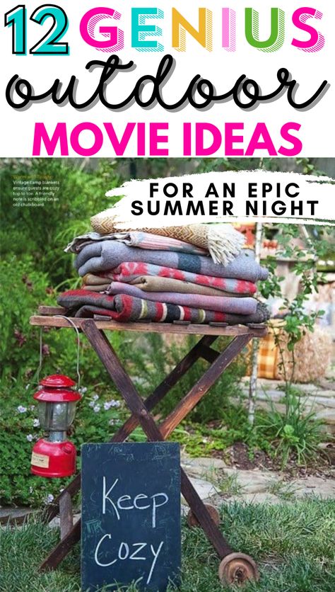 Outdoor Movie Bday Party Ideas, How To Set Up An Outdoor Movie Night, Backyard Movie Party Ideas, Outdoor Movie Party For Kids, Outdoor Party Ideas For Kids, Kids Outdoor Movie Night Party, Outdoor Movie Night Ideas Backyards, Outdoor Movie Ideas, Outdoor Movie Party Ideas