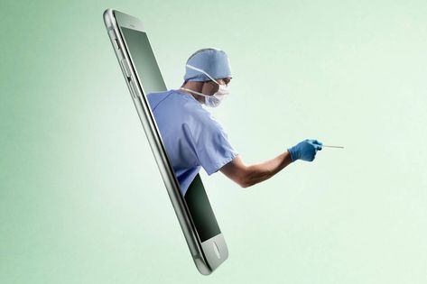 Doctors are linking up with patients by phone, email and webcam. But some critics question... Medical Creative Ads, Marketing Principles, Medical Advertising, Online Doctor, Digital Health, Health App, Technology Trends, Medical Information, Creative Posters