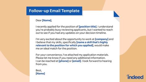 How To Write a Follow-Up Email After a Job Application | Indeed.com Follow Up Email, Technical Writer, Write An Email, Job Interview Tips, Hiring Process, Interview Tips, Resume Tips, Job Application, Email Templates