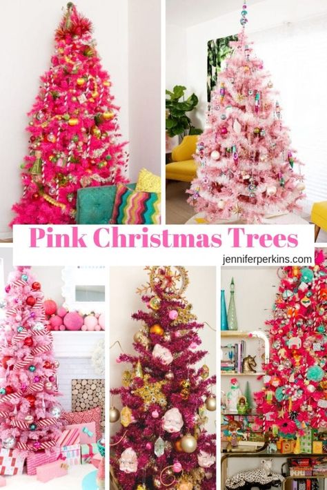 Move Over Green - Pink Chrismtas Trees Are Here and Fabulous Decorations For Pink Christmas Tree, Pink Christmas Tree Theme, How To Decorate A Pink Christmas Tree, Pink Tree Christmas, Colored Christmas Tree, Pink Xmas Tree, Classical Christmas, Pink Christmas Tree Decorations, Pink Christmas Trees