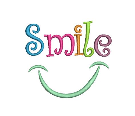 Smile embroidery design Hand Embroidery Smiley Face, Smiley Face Embroidery Design, Emoji Embroidery, Smile Embroidery, Embroidered Smiley Face, Brother Embroidery, Machine Pattern, Cricut Projects Beginner, Sewing Embroidery