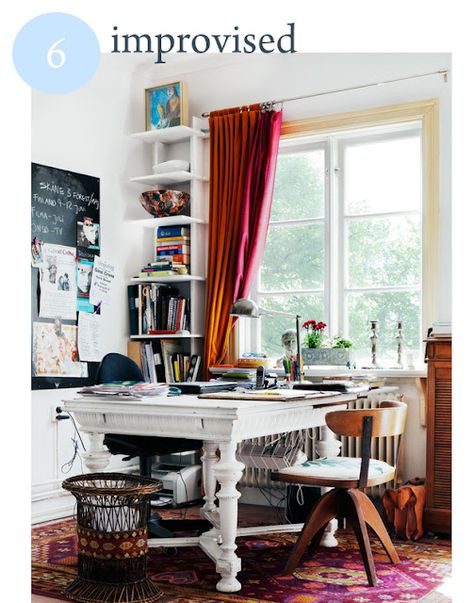 MARTHA MOMENTS: 10 Inspiring Workspaces Bohemian Chic Home, Workspace Inspiration, Craft Room Office, Home Office Space, A Desk, Office Inspiration, Eclectic Home, Home Office Design, Chic Home