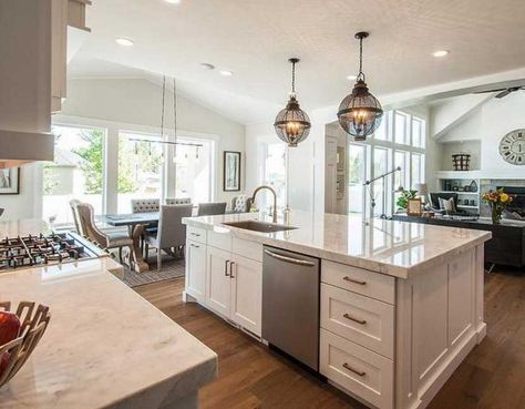 Kitchen Island With Sink And Dishwasher, Sink And Dishwasher, Island With Sink, Kitchen Island With Sink, Building A Kitchen, Fresh Kitchen, Modern Kitchen Island, Kitchen Island With Seating, New Kitchen Cabinets