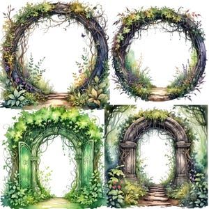 Woodland Clipart, Watercolor Woodland, Frame Watercolor, Border Clipart, Watercolor Forest, Inspo Pics, Floral Clipart, Elegant Frame, Wreath Watercolor