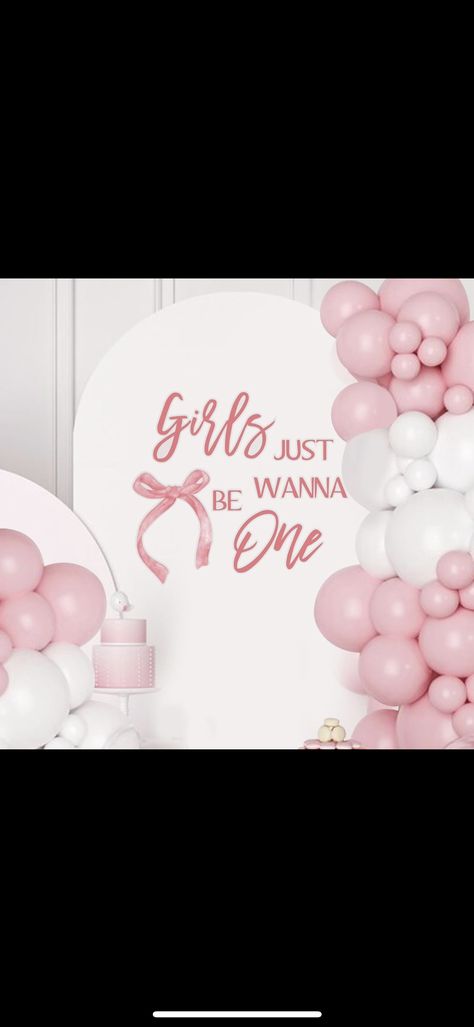 All Things Girly Birthday Party, Lowkey First Birthday, Girls Just Wanna Turn One Birthday, Girls Just Wanna Be One Birthday Theme, Girls Just Want To Be One Birthday, Girls Just Wanna Be One Birthday, Rory Birthday, One Birthday Theme, Baby First Birthday Themes