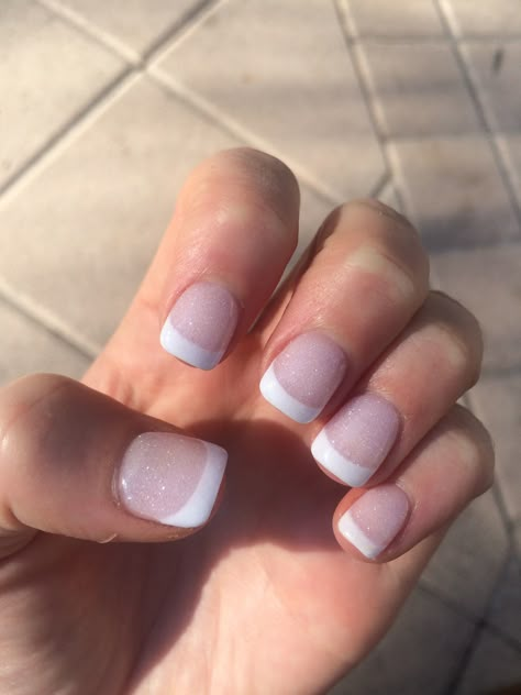 French manicure sparkle glitter Nexgen for a wedding Sparkly French Manicure, Sparkle French Manicure, Manicure Sparkle, Gel Manicure Designs, French Manicure Acrylic Nails, Glitter Ideas, Gel Manicure Colors, Glitter French Nails, Nexgen Nails