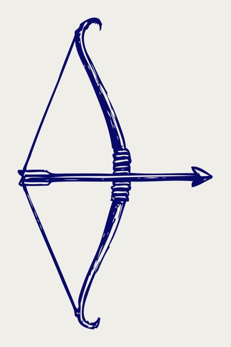 Bow and Arrow Drawing Bowen Arrow Tattoos, Tattoo Ideas Bow And Arrow, How To Draw A Bow And Arrow, Bow N Arrow Tattoo, Recurve Bow Tattoo, Arrow And Bow Drawing, Small Bow And Arrow Tattoo, Bird Legs Drawing, Arrow Bow Tattoo