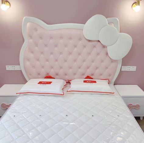 Hello Kitty Bed Frame, Sanrio Bed, Camas Aesthetic, Hello Kitty Furniture, Iphone Wallpaper Bright, Child Bed, Kitty Room, Hello Kitty Room Decor, Hello Kitty Bed