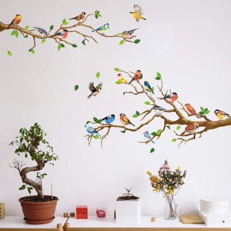 Large Wall Stickers, Tree Branch Wall, Bird Wall Decals, Deco Stickers, Cartoon Wall, Wall Stickers Bedroom, Wall Stickers Home, Pvc Wall, Bird Tree