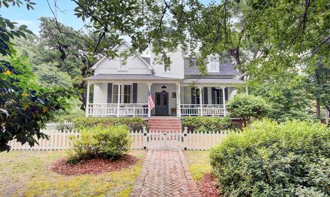 Summerville, South Carolina, United States | 5 Bed, 3 Bath House For Sale | $1,299,000 - Graceful. Polished. Sophisticated. Special. 524 Central Avenue... Beautiful Tile Floor, Porch Swing Bed, Bedroom Victorian, Heart Pine Flooring, Solid Brick, Split Level House, Roof Architecture, Bedroom Fireplace, Kitchen Fireplace