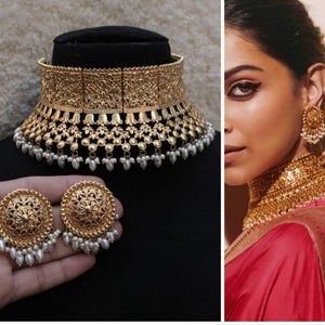 Indian Choker, Jewelry Pakistani, Choker Necklace Designs, Sabyasachi Jewellery, Bridal Choker, Indian Necklace, Bollywood Jewelry, Pakistani Jewelry, Gold Bead Necklace