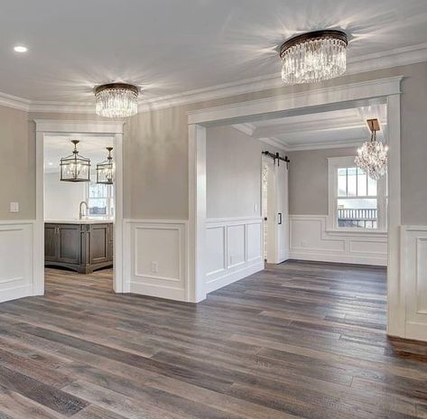 Houses Canada, Reno Bathroom, Clinic Office, House Colour, Wainscoting Styles, Grey Wood Floors, Beadboard Ceiling, Light Wood Floors, Dark Wood Floors