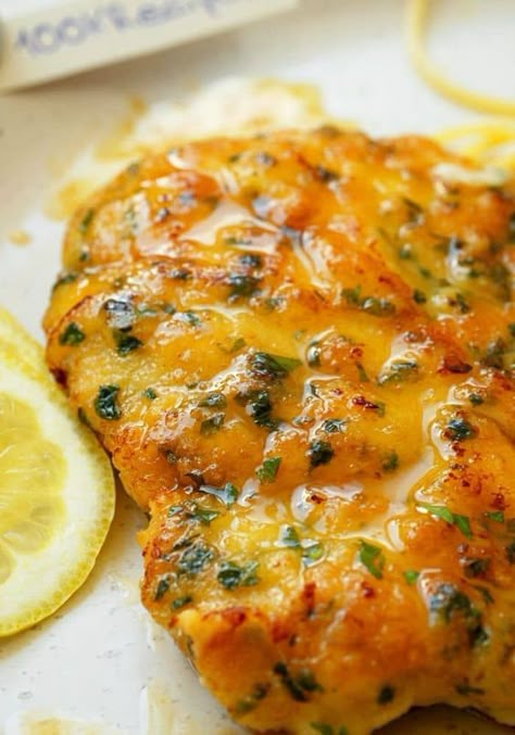 Chicken Piccata with Lemon Sauce Piccata Chicken, Chicken Piccata With Lemon Sauce, Chicken Wine, Vegan Journey, Anyone Can Cook, Chicken Melts, Chicken Piccata Recipe, Piccata Recipe, Fall Dinners