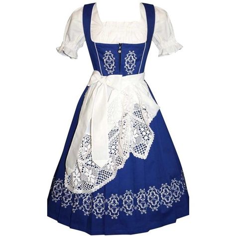 Dirndl Trachten Haus 3-Piece Long German Wear Party Oktoberfest... (1 340 SEK) ❤ liked on Polyvore featuring dresses, long cocktail dresses, white cocktail party dresses, party dresses, long white cocktail dress and holiday party dresses German Dirndl Dress, German Dress Dirndl, Lace Apron, German Outfit, German Dress, Folk Clothing, Long Cocktail Dress, Dirndl Dress, German Women