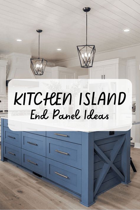 Kitchen island end panels are often neglected because there doesn’t seem to be a lot of options for them. However, they can become a great addition to your kitchen. Cabinets On Back Of Island, Kitchen Island No Seating Layout, Kitchen Island With X On Side, 10 X 4 Kitchen Island, Kitchen Island Detailing, Custom Built Kitchen Island, Where To Buy Kitchen Islands, Kitchen Island Ends Ideas, 9x5 Kitchen Island