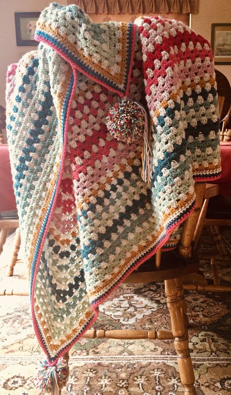 Seed stitch blanket