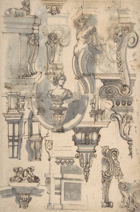 Visuell Identitet, Istoria Artei, Kunst Inspiration, Architecture Drawing Art, Baroque Architecture, Arte Sketchbook, Architectural Details, 판타지 아트, Detail Art