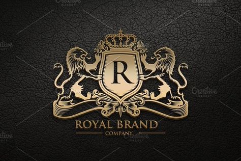 Royal Brand Logo by VectorCrow on @creativemarket Kangaroo Logo, Gold Logo Design, Royal Logo, Illustrator Template, Shark Logo, Crown Logo, Letter Monogram, King Art, Company Branding