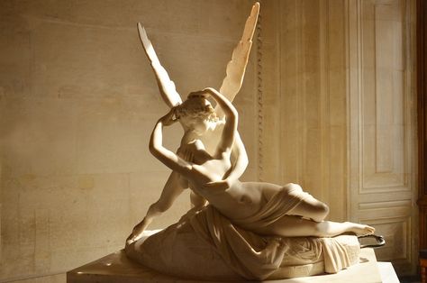 Love in Art Love Art Romantic Paintings Valentine's Day Art Psyche Revived By Cupid's Kiss, Cupid's Kiss, Antonio Canova, Romantic Paintings, Love Art, Kiss, Angel, Paintings, Wall