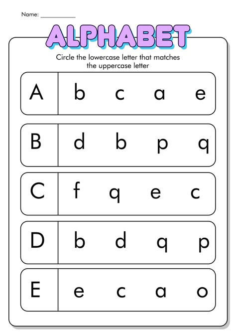 Alphabet Letter Review Worksheets