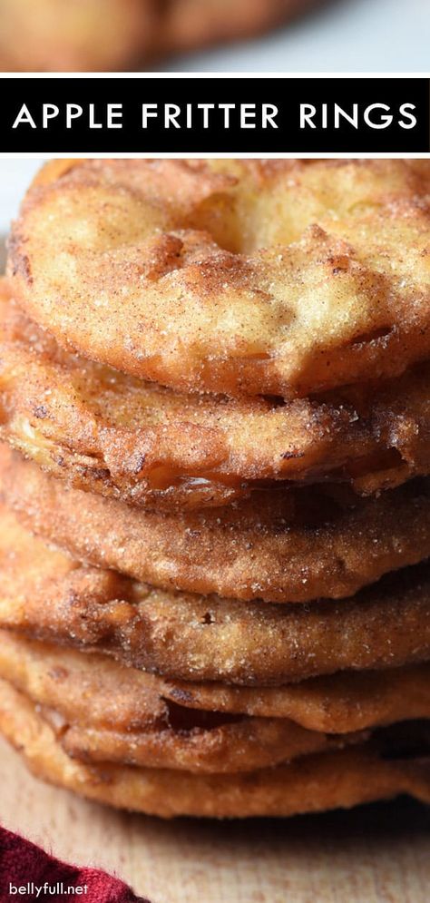 close up picture of a stack of apple fritter rings Apple Fritter Cheesecake, Garlicky Chicken, Onion Ring, Pork Noodles, Sweet Pork, Apple Fritter, Fritter Recipes, Gourmet Desserts, Apple Fritters