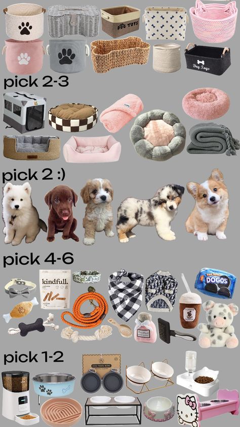 doggie basketsss #dog #pick #chooseurown Dog Toys Basket, Cute Puppy Supplies, Doggie Christmas Gifts, New Puppy Checklist Shopping, First Puppy Checklist, Puppy Things You Need, Pick A Basket, Dog Basket Ideas, Dog Setup In Bedroom