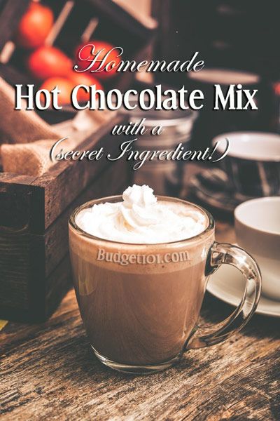 Homemade Secret Ingredient Hot Cocoa Mix Sugar Free Hot Chocolate, Gifts From The Kitchen, Cookie Mixes, Hot Cocoa Mix Recipe, Hot Chocolate Mix Recipe, Homemade Dry Mixes, Homemade Hot Chocolate Mix, Frugal Cooking, Diy Hot Cocoa