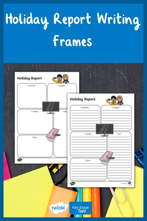 You can use these fantastic report writing frames to get children writing about their holiday. This would be a great activity to use alongside a speaking activity. The differentiated template features several sections for children to fill in to create their non-chronological report. Great for helping children become more familiar with writing non-fiction, children can write about their holiday. #primaryteacher #primaryteaching #backtoschool #ks2 #teachingresources Non Chronological Reports, Writing Reports, Children Writing, Speaking Activity, Stages Of Writing, Holiday Program, Speaking Activities, Primary Teaching, Report Writing