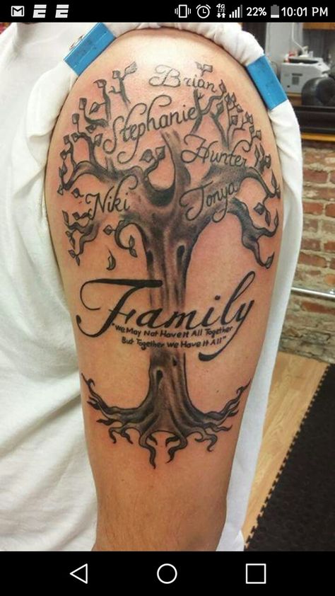 Kurt Tattoo, Tattoo Mom, Family Tattoos For Men, Tree Tattoo Men, Tattoo Tree, Family Tree Tattoo, Family Tattoo Designs, Tattoos With Kids Names, Mom Tattoo