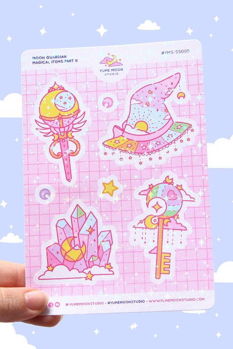 Cute Sticker Sheet Aesthetic, Sticker Sheet Layout, Sticker Sheet Design, Sticker Sheet Ideas, Sticker Sheets Aesthetic, Sticker Sheet Aesthetic, Magical Stickers, Cute Sticker Sheets, Kawaii Sticker Sheet