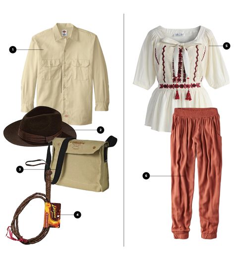 Indiana Jones Family Costume, Indiana Jones Couple Costume, Sassy Clothes, Indiana Jones Costume, Creative Halloween Costume Ideas, Halloween Sfx, Kid Halloween, Halloween Couples, Halloween Costume Ideas For Couples