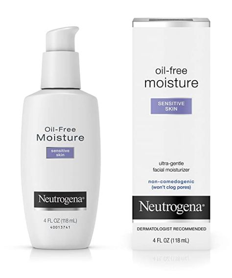 Gentle formula is hypoallergenic, non comedogenic, fragrance free, oil free and alcohol free Specially formulated for sensitive skin, this moisturizer is both lightweight, oil free and ultra gentle Apply all over your face and neck; Can be used morning and night, alone or under makeup Neutrogena Oil Free Moisturizer, Moisturizer For Combination Skin, Neutrogena Oil, Moisturizer For Sensitive Skin, Oil Free Moisturizers, Sensitive Skin Care, Skin Care Steps, Facial Moisturizers, Best Moisturizer