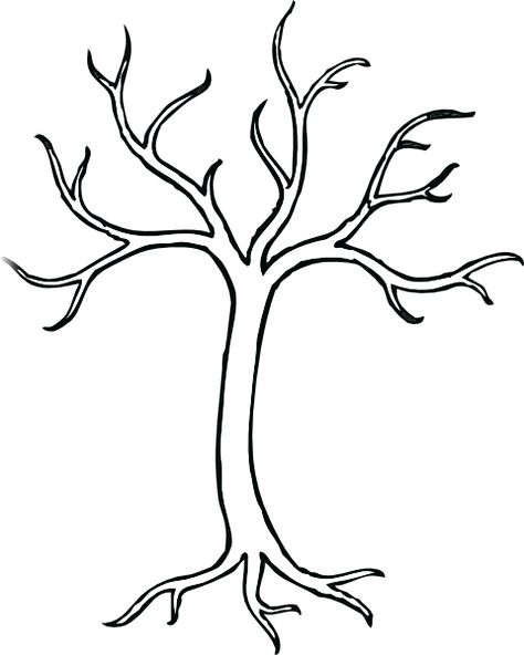 Coloring Bare Tree clip art - vector clip art online, royalty free ... Tree Outline, Leaf Outline, Tree Templates, Tree Coloring Page, Tree Clipart, Bare Tree, Leaf Template, Fruit Of The Spirit, Tree Silhouette