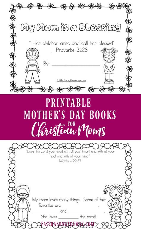 Do you want to show the Christian woman in your life how much you care this Mother's Day?  This printable Mother's Day book will help kids show their love and appreciation to mom on her special kids. It's the perfect Mother's Day craft for kids! || Proverbs 31 Mentor #mothersday #mothersdaycrafts #christianmom Mothers Day Book, Mother's Day Activities, Diy Gifts For Mom, Sunday School Activities, Mothers Day Crafts For Kids, Bible Lessons For Kids, Printable Books, Sunday School Lessons, Sunday School Crafts