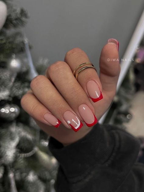 Nail Noel, Christmas Gel, Red Christmas Nails, October Nails, Christmas Nails Easy, Winter Nails Acrylic, Nagel Tips, Christmas Gel Nails, Simple Gel Nails