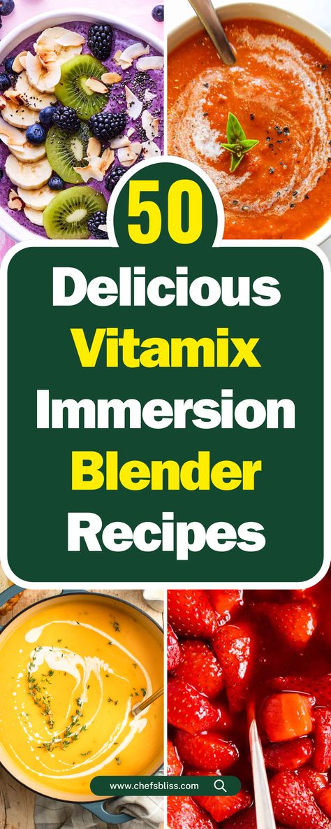 50+ Delicious Vitamix Immersion Blender Recipes to Try Today! Vitamix Immersion Recipes, Immersion Blender Recipes Smoothie, Vitamix Immersion Blender Recipes, Hand Blender Recipes, Vitamix Healthy Recipes, Vitamix Soup Recipes, Immersion Blender Recipes, Vitamix Soup, Blender Recipes Smoothies