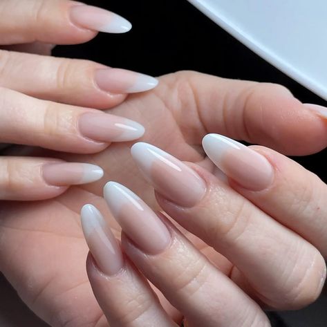 Milky French Manicure, Nail Shapes Almond, Night Out Glam, French Manicure Nail Designs, Almond Stiletto, Seashell Nails, Sunset Nails, Different Nail Shapes, Tropical Nails