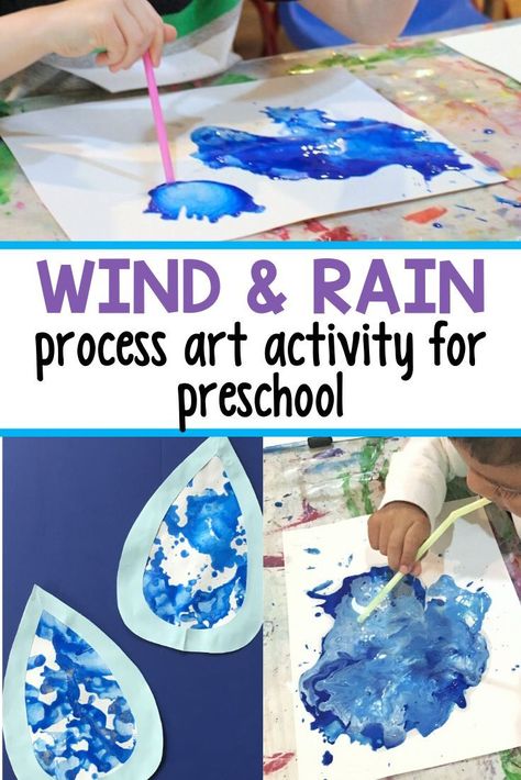 Rain Process Art, Spring Art Activity, Weather Activities Preschool, Art For Spring, Resurrection Garden, April Preschool, Weather Activities For Kids, Preschool Weather, Weather Art